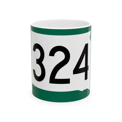 SD 324 (South Dakota) (Road Sign) White Coffee Mug 11oz - Go Mug Yourself