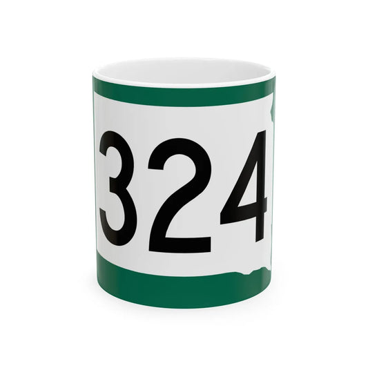 SD 324 (South Dakota) (Road Sign) White Coffee Mug 11oz - Go Mug Yourself