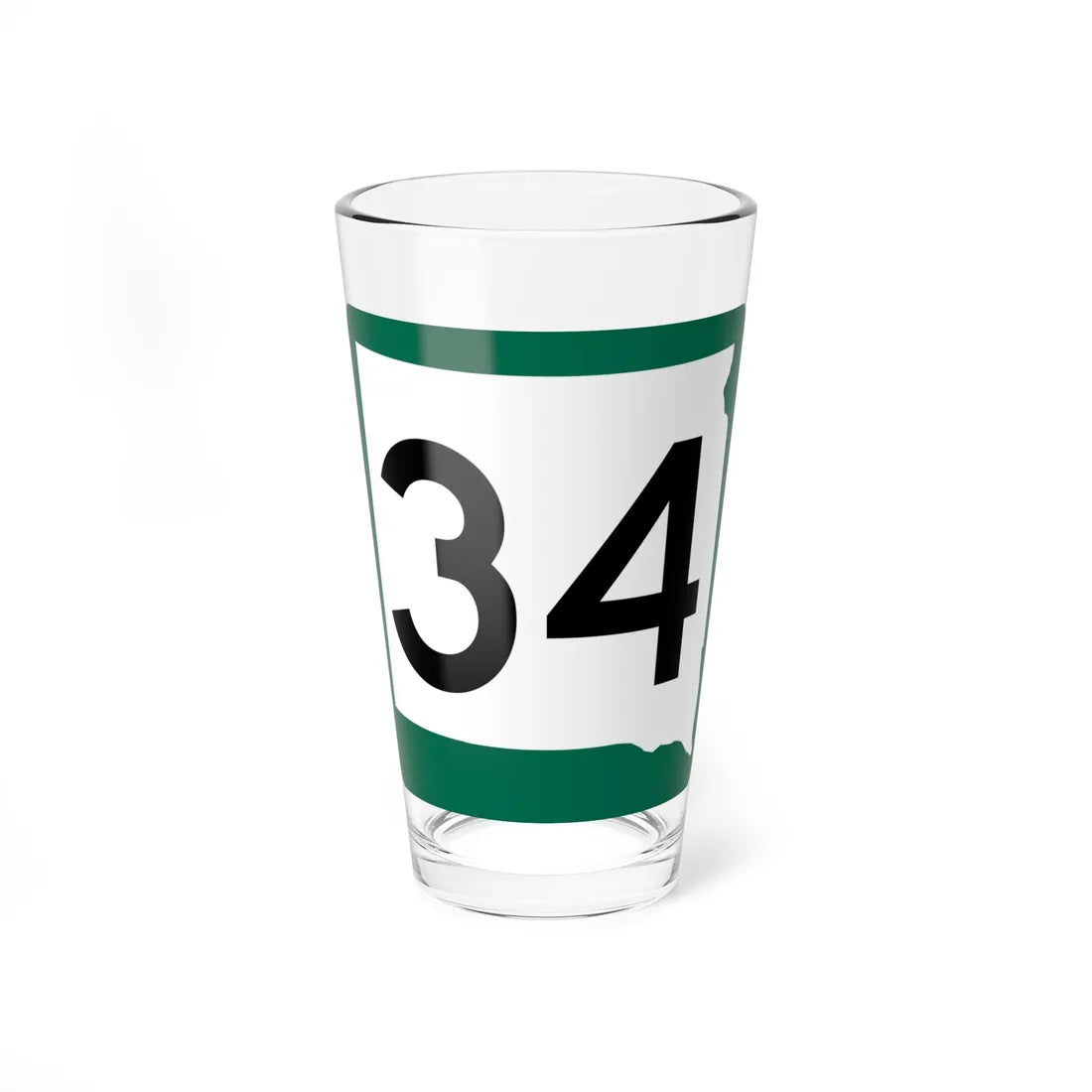 SD 34 (South Dakota) (Road Sign) Pint Glass 16oz - Go Mug Yourself