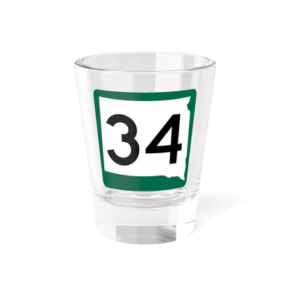 SD 34 (South Dakota) (Road Sign) Shot Glass 1.5oz 1.5oz - Go Mug Yourself