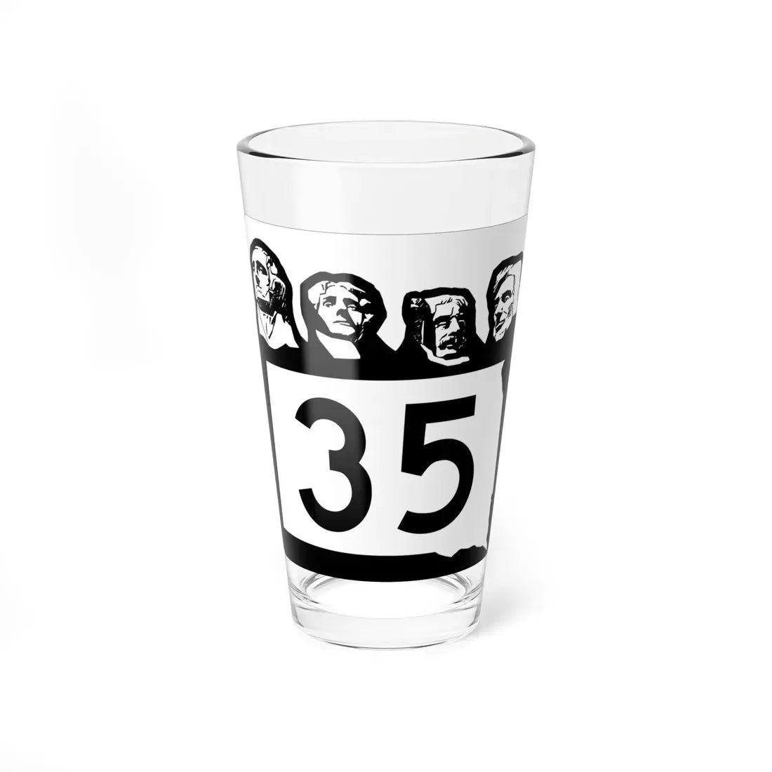 SD 35 1960 (South Dakota) (Road Sign) Pint Glass 16oz 16oz - Go Mug Yourself