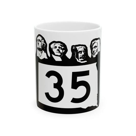 SD 35 1960 (South Dakota) (Road Sign) White Coffee Mug 11oz - Go Mug Yourself