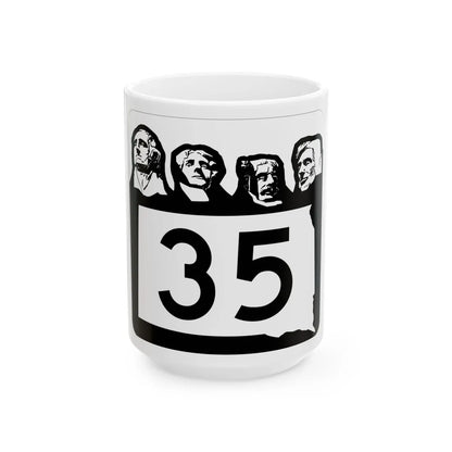 SD 35 1960 (South Dakota) (Road Sign) White Coffee Mug 15oz - Go Mug Yourself