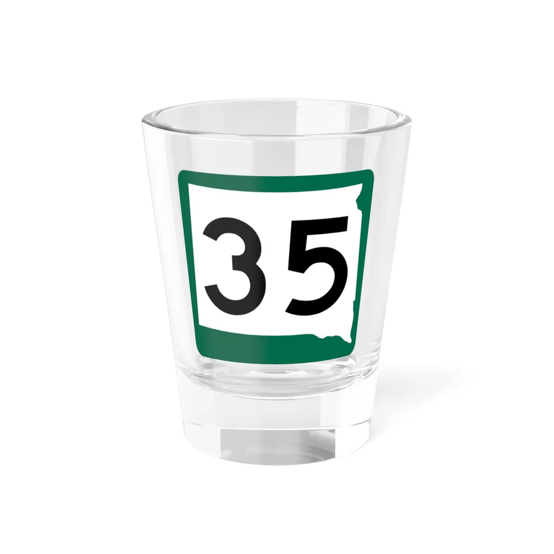 SD 35 (South Dakota) (Road Sign) Shot Glass 1.5oz 1.5oz - Go Mug Yourself