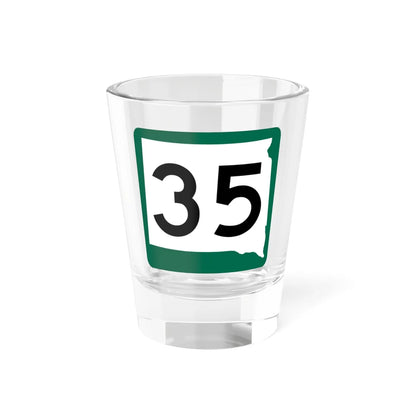 SD 35 (South Dakota) (Road Sign) Shot Glass 1.5oz 1.5oz - Go Mug Yourself