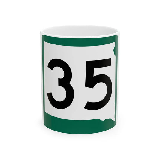 SD 35 (South Dakota) (Road Sign) White Coffee Mug 11oz - Go Mug Yourself