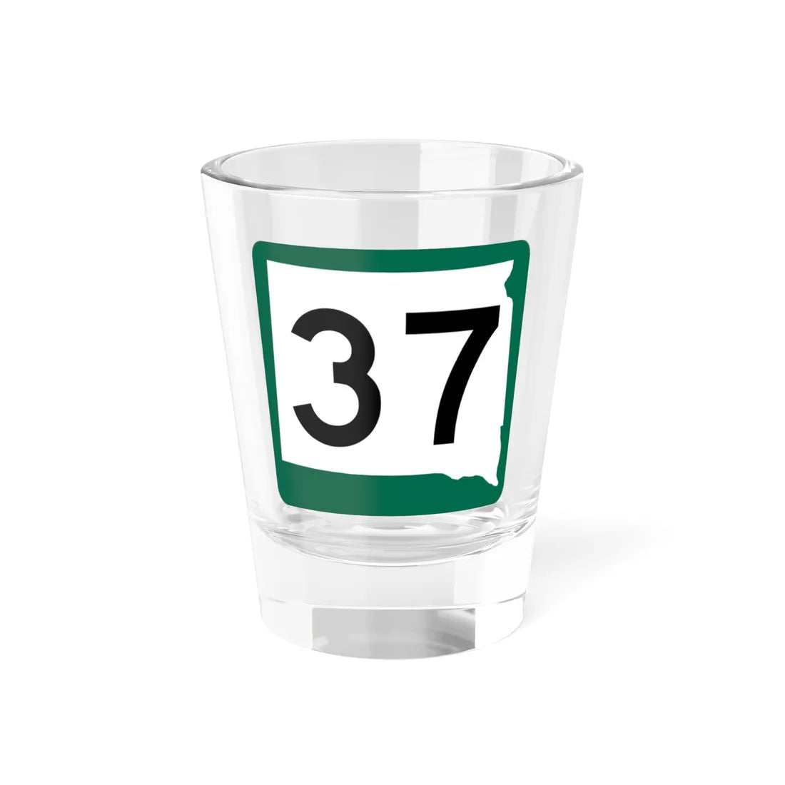 SD 37 (South Dakota) (Road Sign) Shot Glass 1.5oz 1.5oz - Go Mug Yourself
