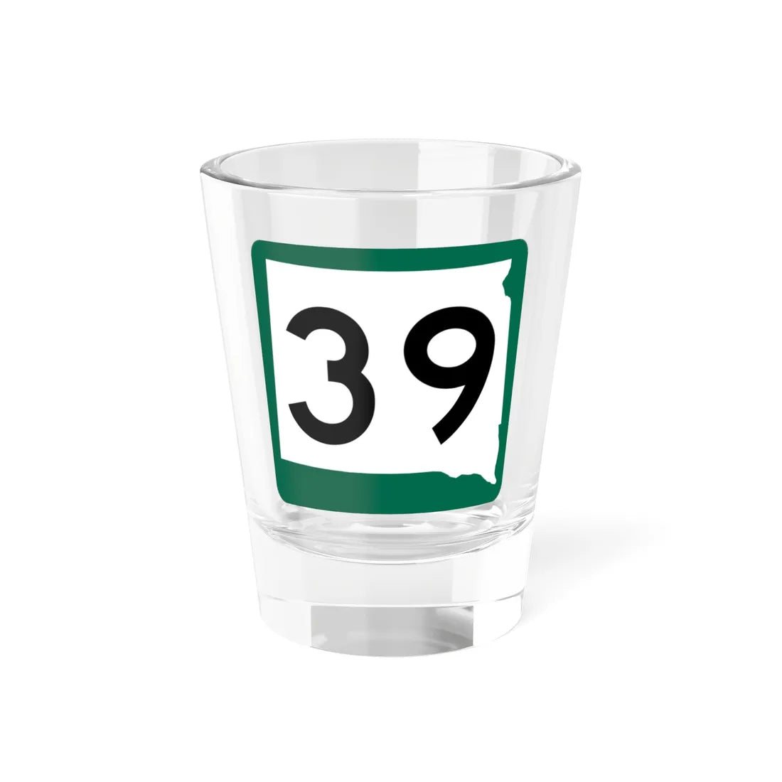 SD 39 (South Dakota) (Road Sign) Shot Glass 1.5oz 1.5oz - Go Mug Yourself