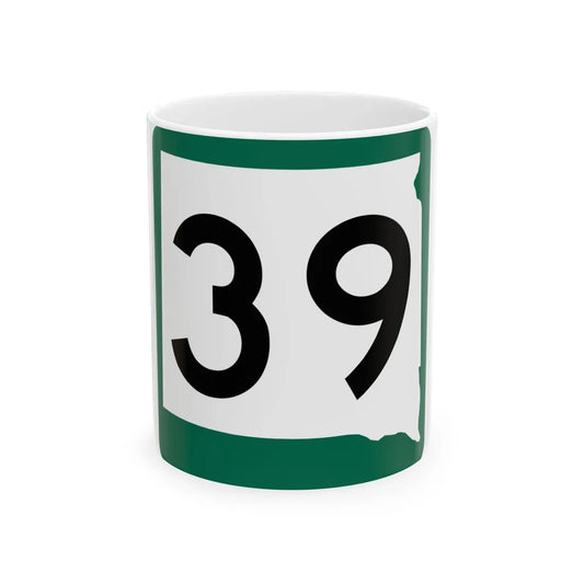 SD 39 (South Dakota) (Road Sign) White Coffee Mug 11oz - Go Mug Yourself