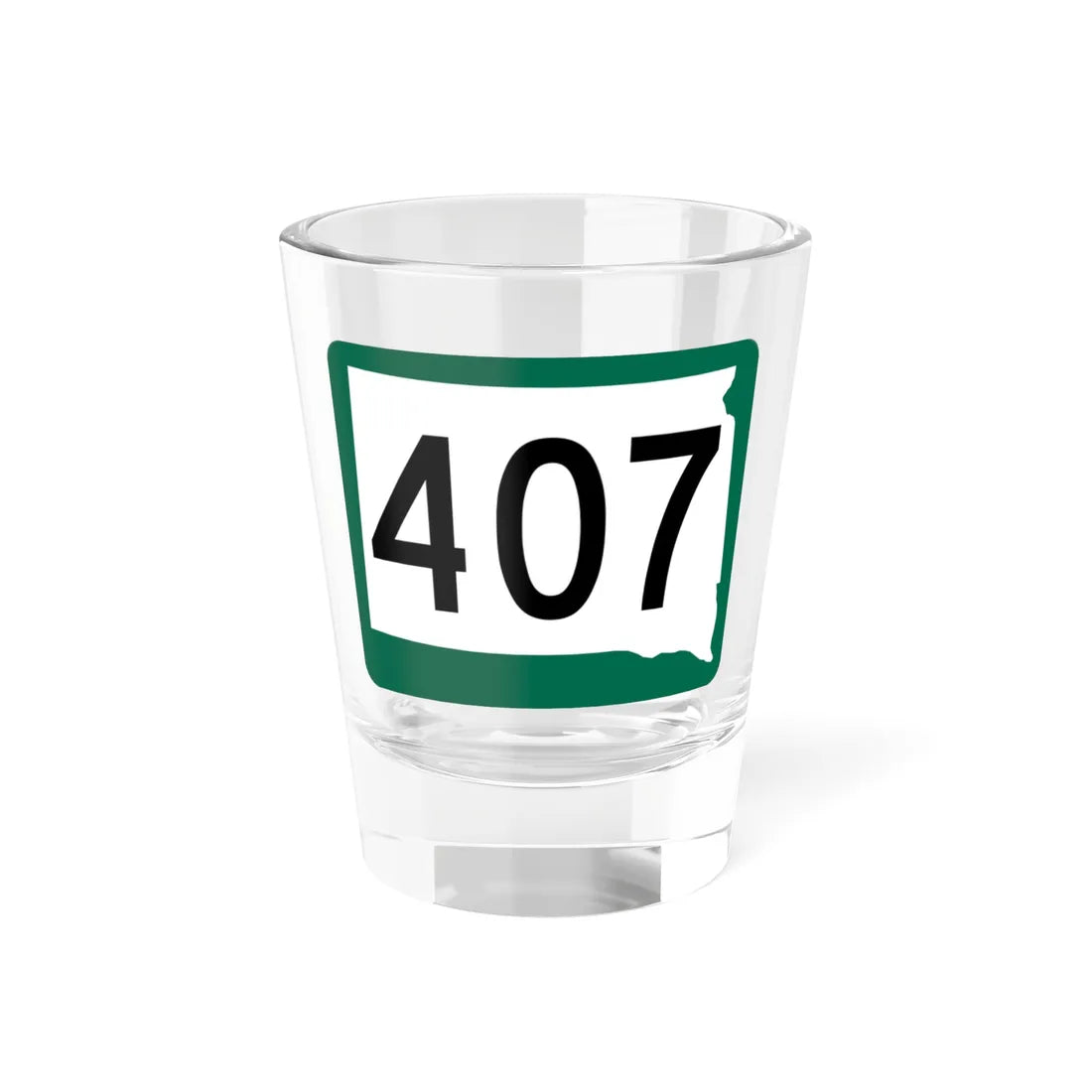 SD 407 (South Dakota) (Road Sign) Shot Glass 1.5oz 1.5oz - Go Mug Yourself