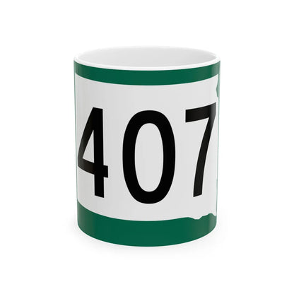 SD 407 (South Dakota) (Road Sign) White Coffee Mug 11oz - Go Mug Yourself