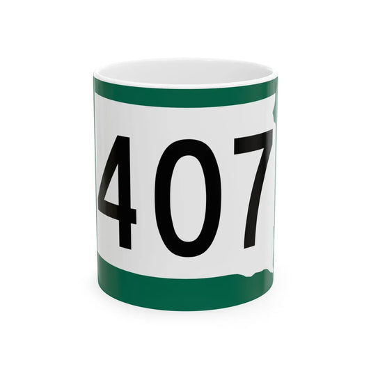 SD 407 (South Dakota) (Road Sign) White Coffee Mug 11oz - Go Mug Yourself