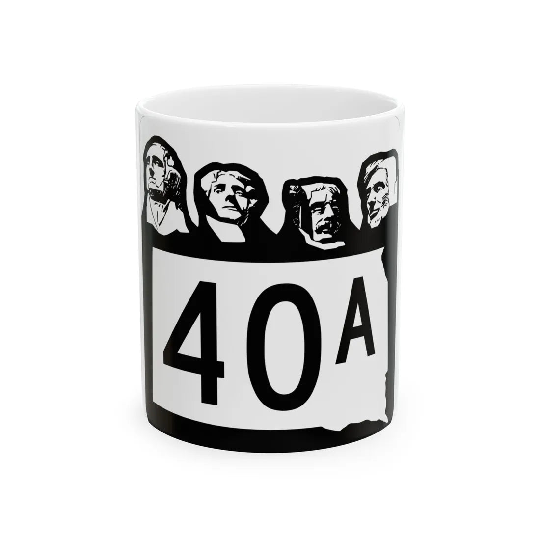 SD 40A 1960 (South Dakota) (Road Sign) White Coffee Mug 11oz - Go Mug Yourself