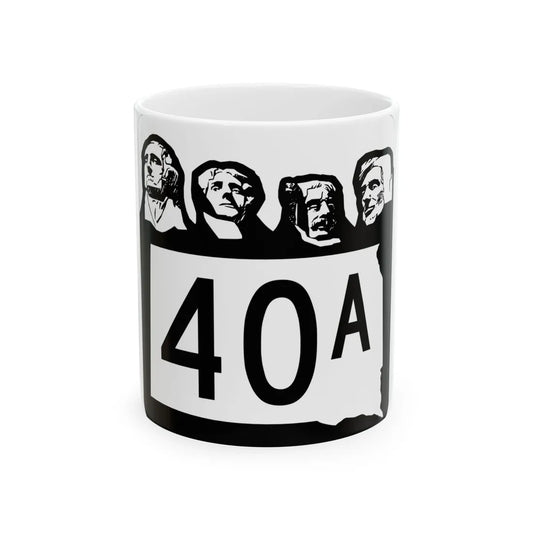 SD 40A 1960 (South Dakota) (Road Sign) White Coffee Mug 11oz - Go Mug Yourself