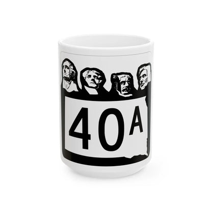 SD 40A 1960 (South Dakota) (Road Sign) White Coffee Mug 15oz - Go Mug Yourself