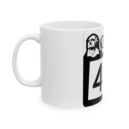 SD 40A 1960 (South Dakota) (Road Sign) White Coffee Mug - Go Mug Yourself