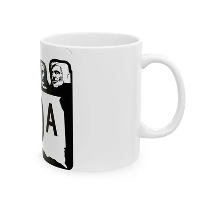 SD 40A 1960 (South Dakota) (Road Sign) White Coffee Mug - Go Mug Yourself
