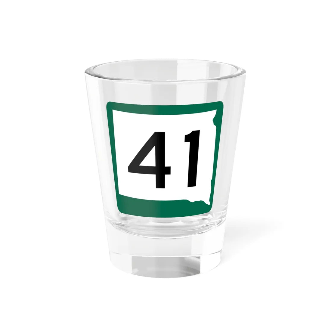 SD 41 (South Dakota) (Road Sign) Shot Glass 1.5oz 1.5oz - Go Mug Yourself