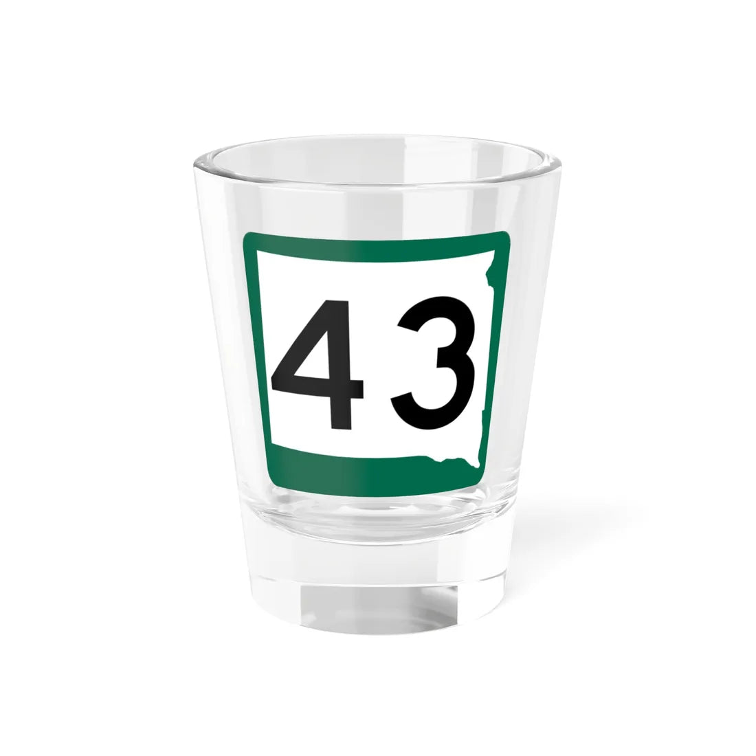 SD 43 (South Dakota) (Road Sign) Shot Glass 1.5oz 1.5oz - Go Mug Yourself