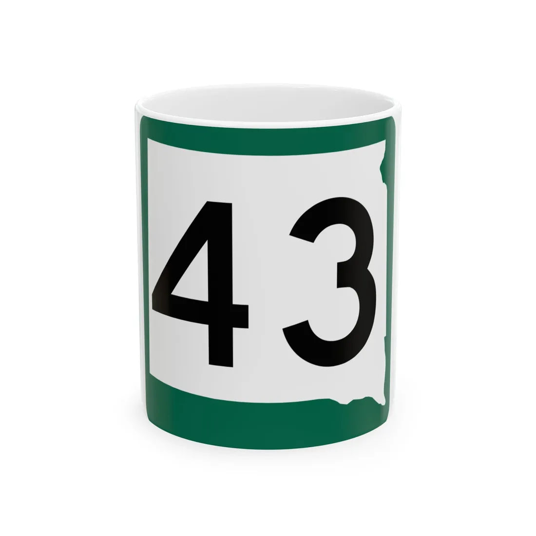 SD 43 (South Dakota) (Road Sign) White Coffee Mug 11oz - Go Mug Yourself