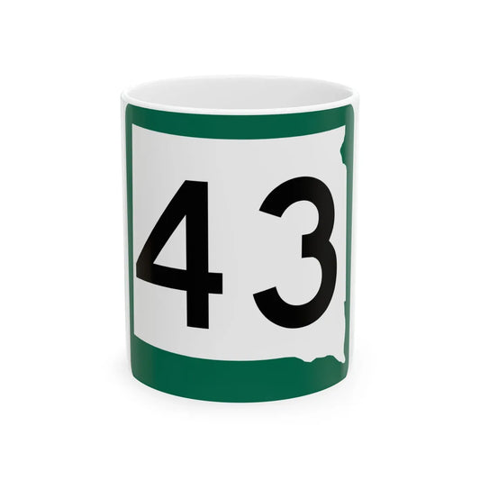 SD 43 (South Dakota) (Road Sign) White Coffee Mug 11oz - Go Mug Yourself