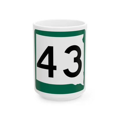 SD 43 (South Dakota) (Road Sign) White Coffee Mug 15oz - Go Mug Yourself