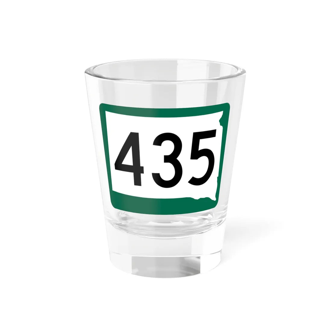SD 435 (South Dakota) (Road Sign) Shot Glass 1.5oz 1.5oz - Go Mug Yourself