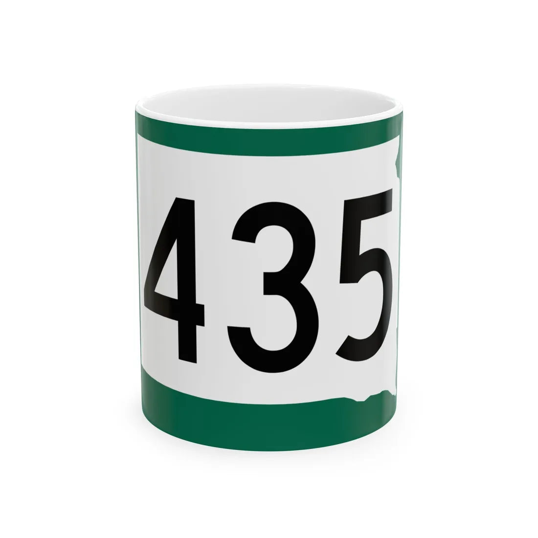 SD 435 (South Dakota) (Road Sign) White Coffee Mug 11oz - Go Mug Yourself