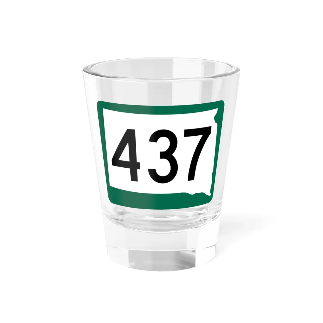 SD 437 (South Dakota) (Road Sign) Shot Glass 1.5oz 1.5oz - Go Mug Yourself
