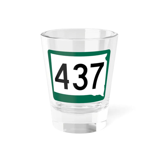 SD 437 (South Dakota) (Road Sign) Shot Glass 1.5oz 1.5oz - Go Mug Yourself
