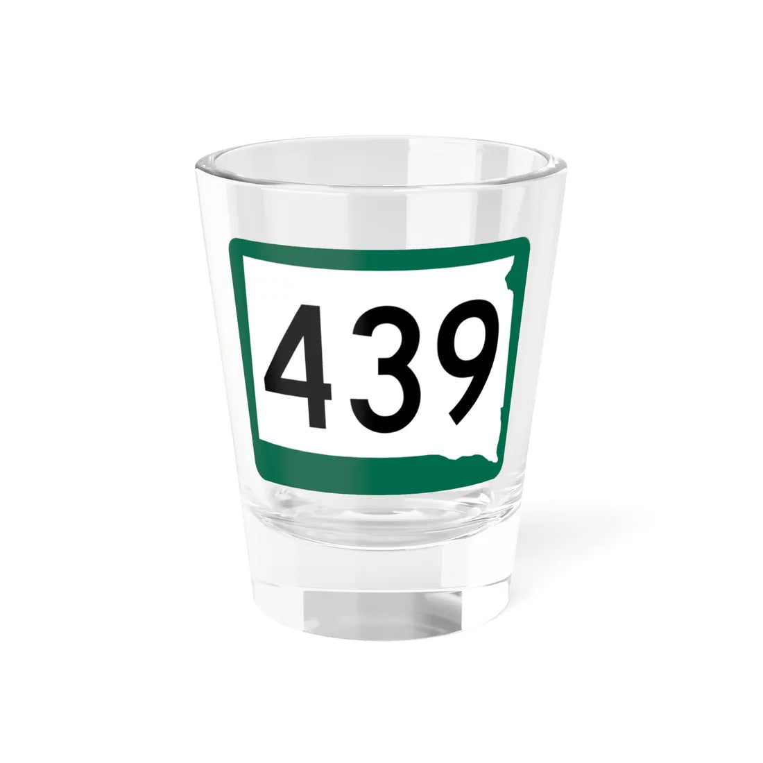 SD 439 (South Dakota) (Road Sign) Shot Glass 1.5oz 1.5oz - Go Mug Yourself