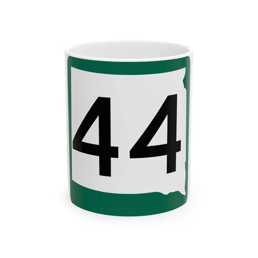 SD 44 (South Dakota) (Road Sign) White Coffee Mug 11oz - Go Mug Yourself