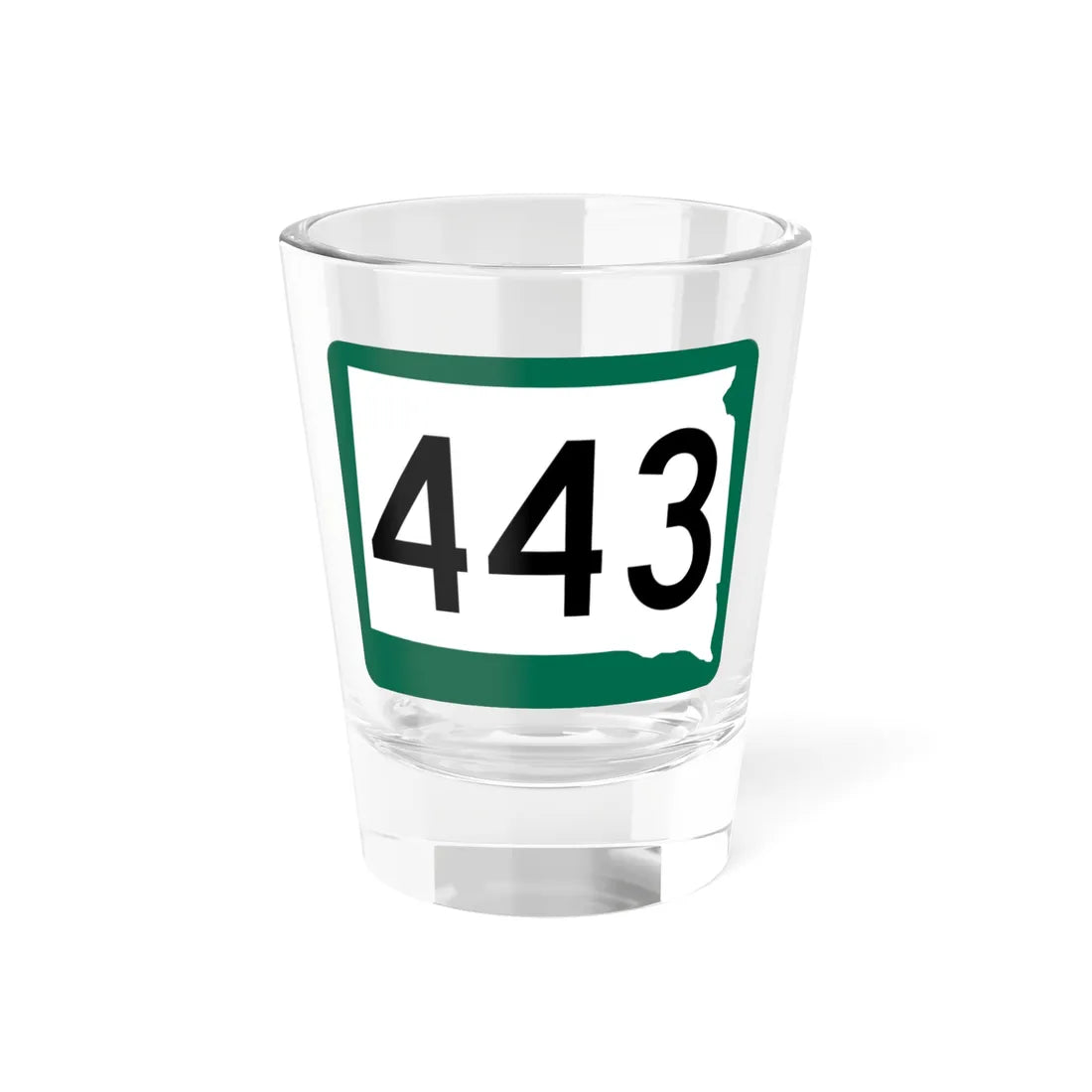 SD 443 (South Dakota) (Road Sign) Shot Glass 1.5oz 1.5oz - Go Mug Yourself