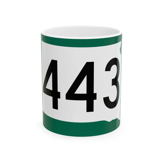 SD 443 (South Dakota) (Road Sign) White Coffee Mug 11oz - Go Mug Yourself
