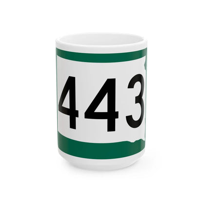 SD 443 (South Dakota) (Road Sign) White Coffee Mug 15oz - Go Mug Yourself