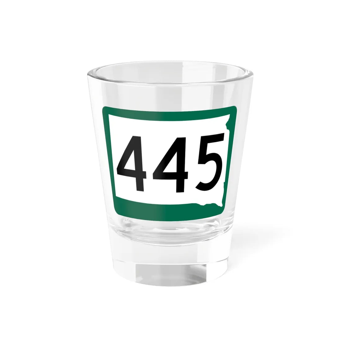 SD 445 (South Dakota) (Road Sign) Shot Glass 1.5oz 1.5oz - Go Mug Yourself