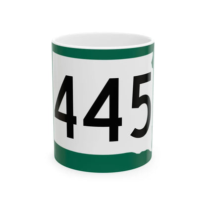 SD 445 (South Dakota) (Road Sign) White Coffee Mug 11oz - Go Mug Yourself