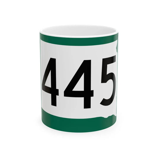 SD 445 (South Dakota) (Road Sign) White Coffee Mug 11oz - Go Mug Yourself