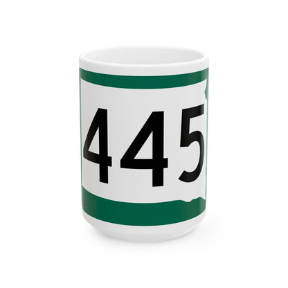 SD 445 (South Dakota) (Road Sign) White Coffee Mug 15oz - Go Mug Yourself