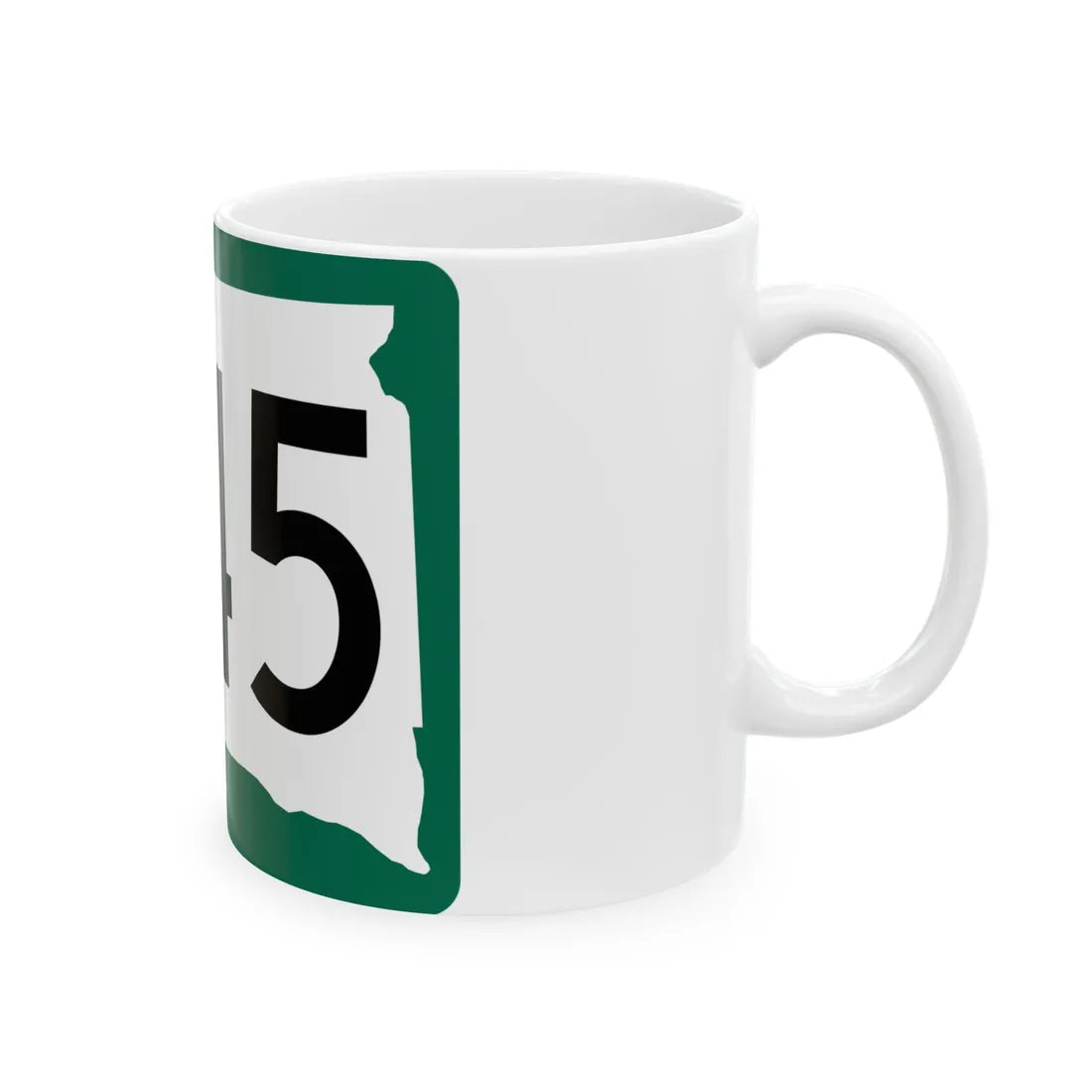 SD 445 (South Dakota) (Road Sign) White Coffee Mug - Go Mug Yourself
