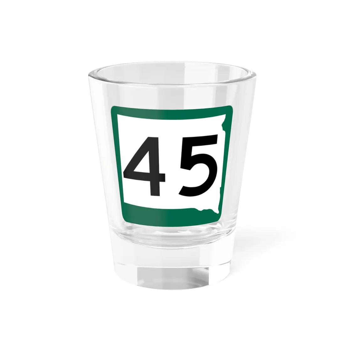 SD 45 (South Dakota) (Road Sign) Shot Glass 1.5oz 1.5oz - Go Mug Yourself