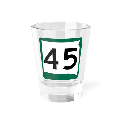 SD 45 (South Dakota) (Road Sign) Shot Glass 1.5oz 1.5oz - Go Mug Yourself