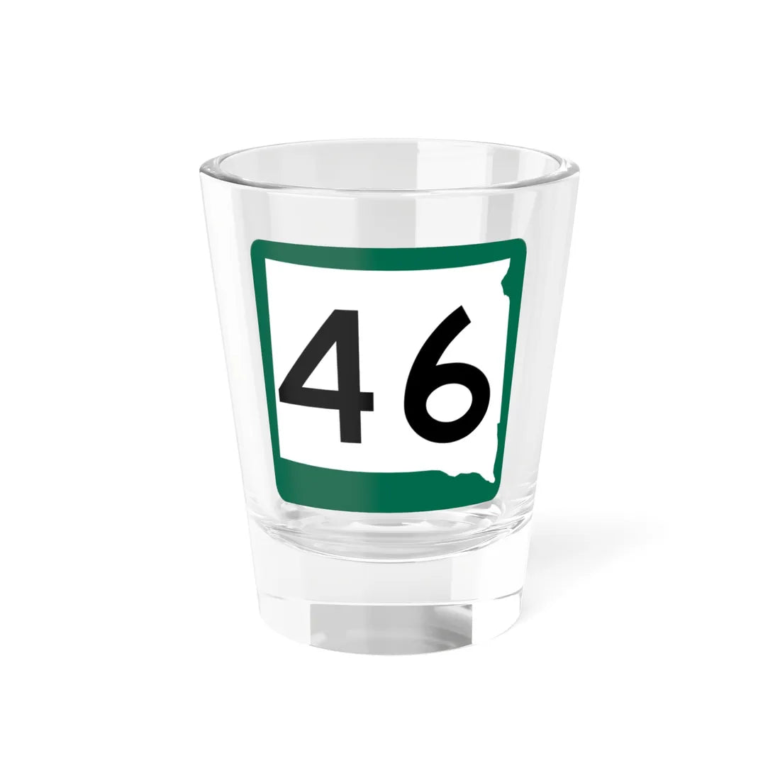 SD 46 (South Dakota) (Road Sign) Shot Glass 1.5oz 1.5oz - Go Mug Yourself
