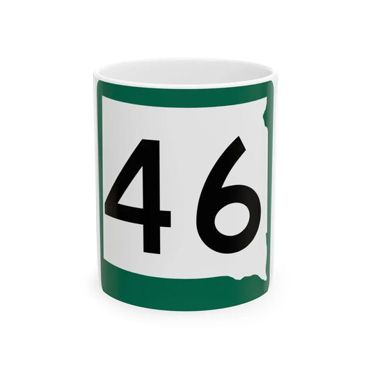 SD 46 (South Dakota) (Road Sign) White Coffee Mug 11oz - Go Mug Yourself