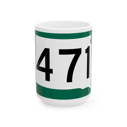 SD 471 (South Dakota) (Road Sign) White Coffee Mug 15oz - Go Mug Yourself