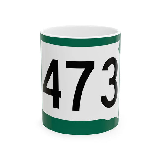 SD 473 (South Dakota) (Road Sign) White Coffee Mug 11oz - Go Mug Yourself