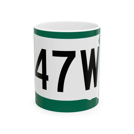 SD 47W (South Dakota) (Road Sign) White Coffee Mug 11oz - Go Mug Yourself
