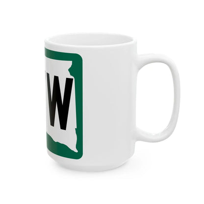 SD 47W (South Dakota) (Road Sign) White Coffee Mug - Go Mug Yourself
