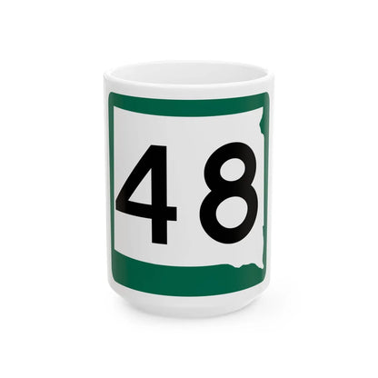 SD 48 (South Dakota) (Road Sign) White Coffee Mug 15oz - Go Mug Yourself