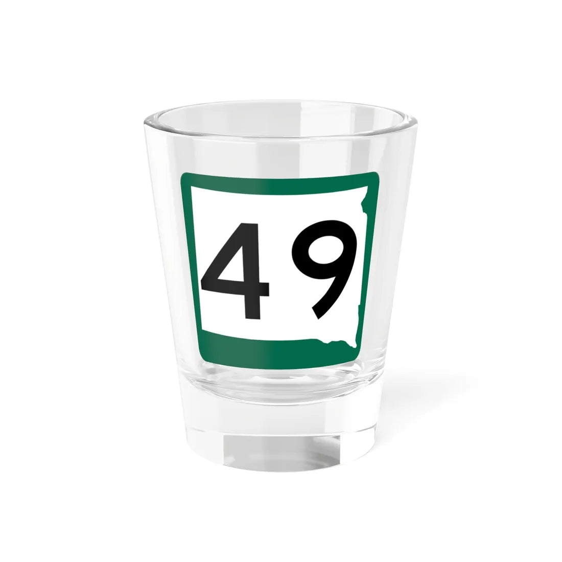 SD 49 (South Dakota) (Road Sign) Shot Glass 1.5oz 1.5oz - Go Mug Yourself